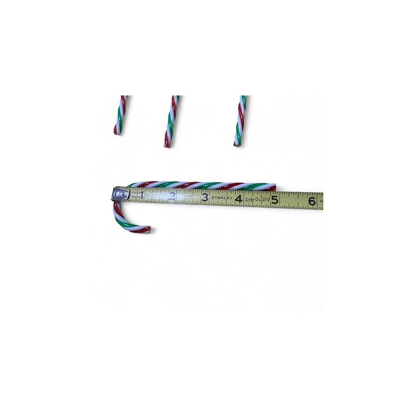 Red White & Green Plastic Candy Cane Christmas Ornaments Lot Of 28 - Picture 4 of 4